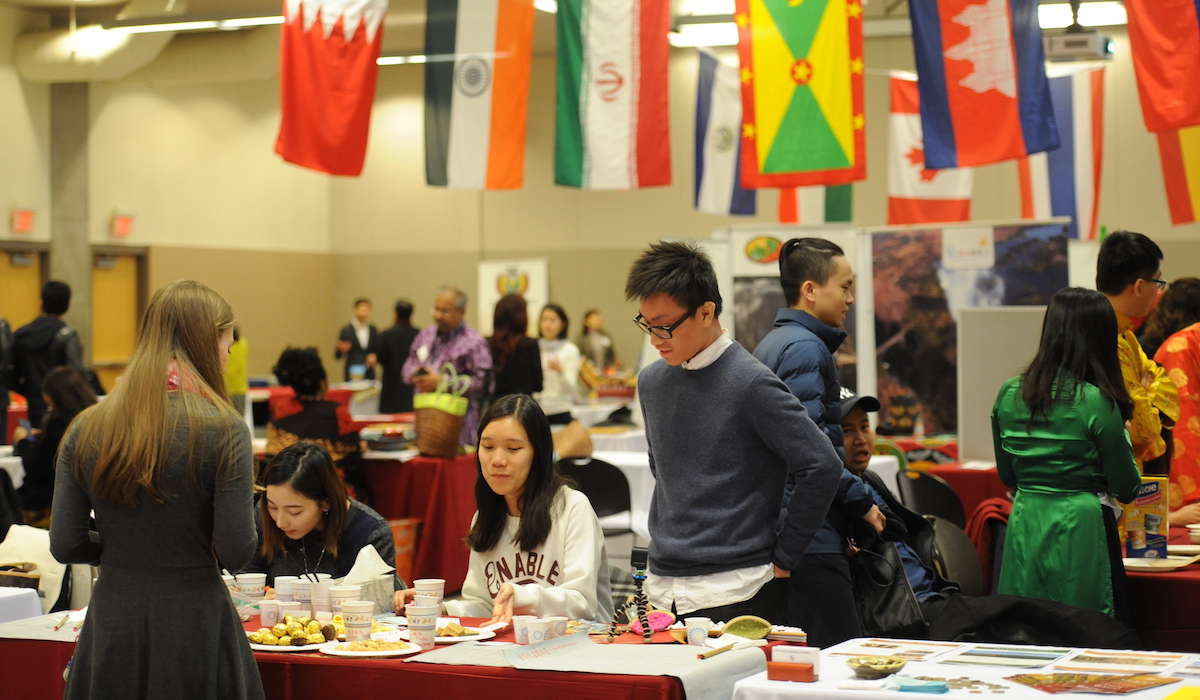 students at Global Fest on campus